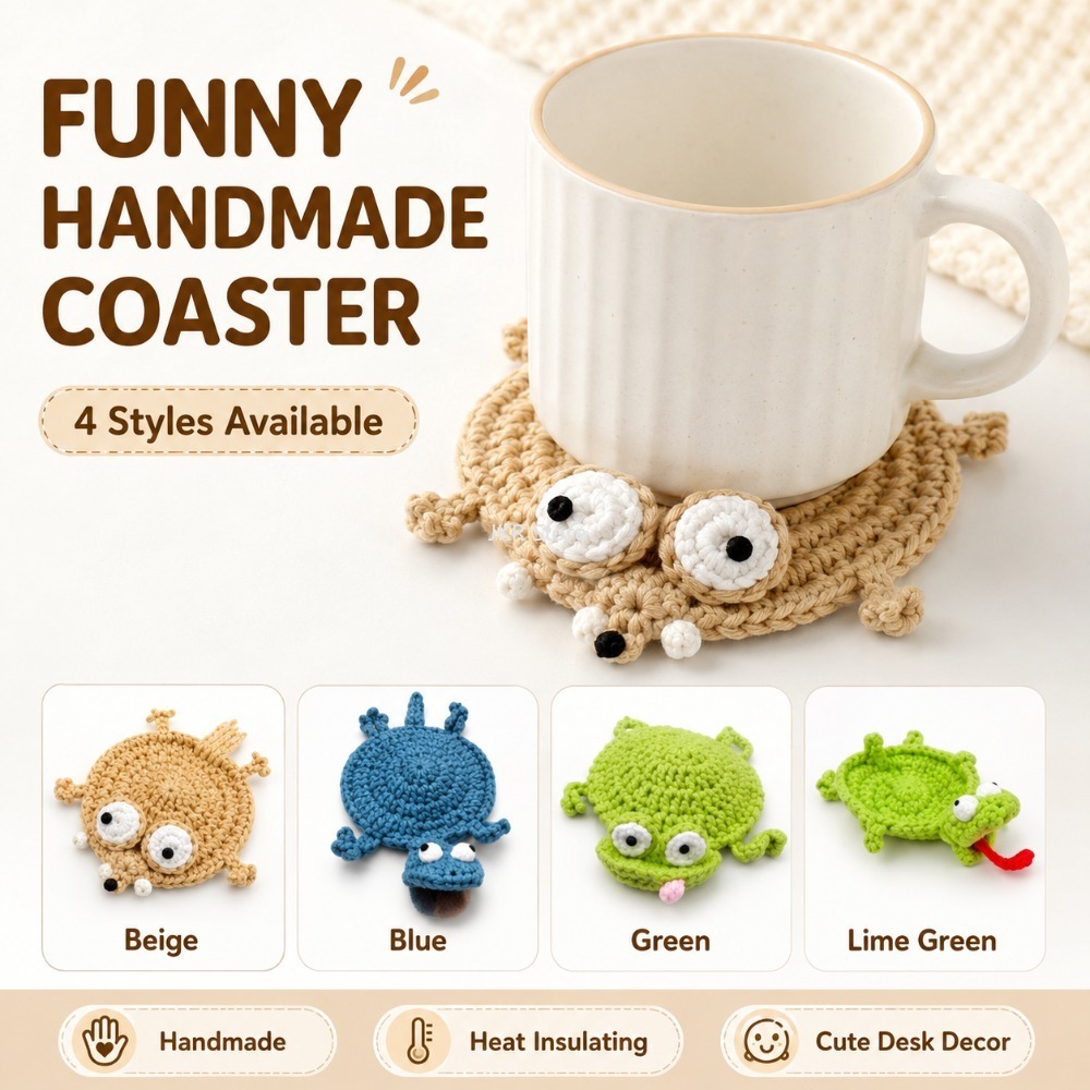 Coffee And Tea Bar - Animal Crochet Cup Coaster Handwoven Finished