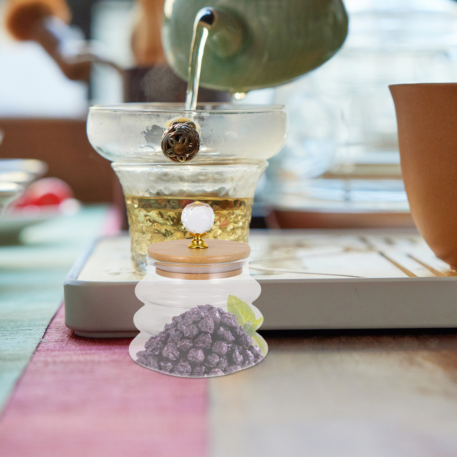 Coffee Bean And Tea Leaf - Clear Glass Storage Jar Airtight Seal
