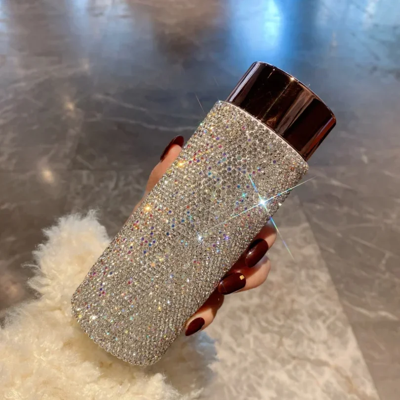 Coffee Tea Tumbler - Bling Portable Thermos Cup with Tea
