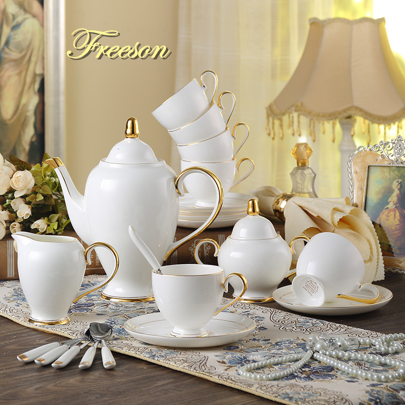 Coffee Tea Sugar Set - Grace Bone China Coffee Set White