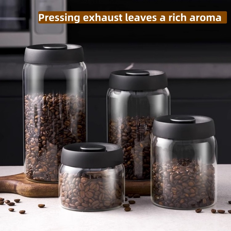 Coffee Tea Jars - Multi Capacity Black Lid Coffee Pot