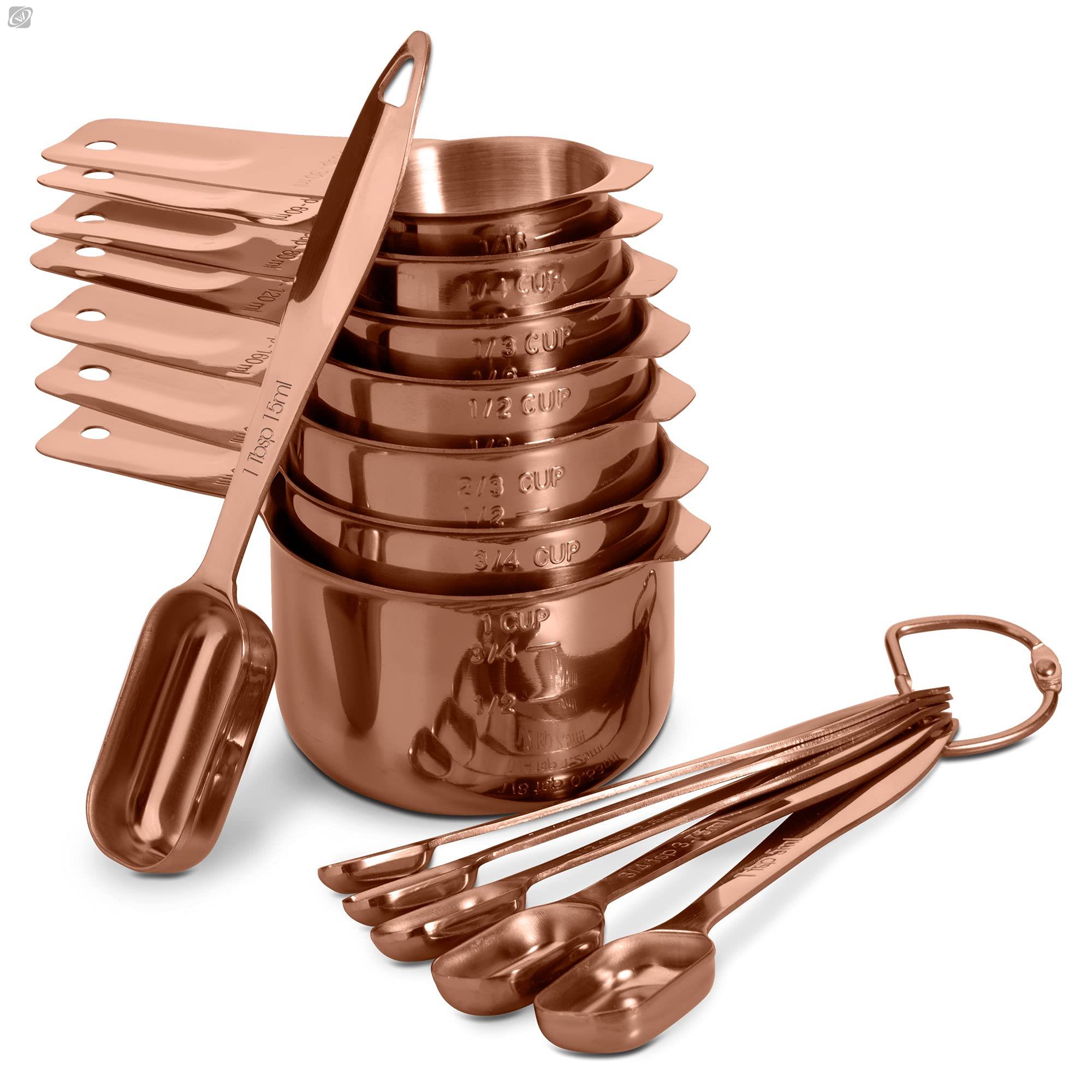 Coffee Tea And Sugar Canister Set - 13 Pcs Measuring Spoons Set Stainless