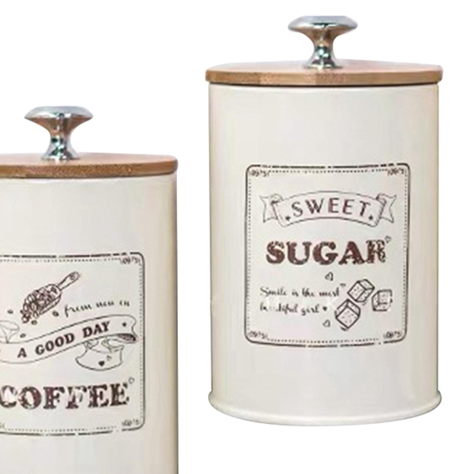 Set of 3 Sugar Coffee Tea Cani - Coffee Tea And Sugar Canister Set 评论和价格