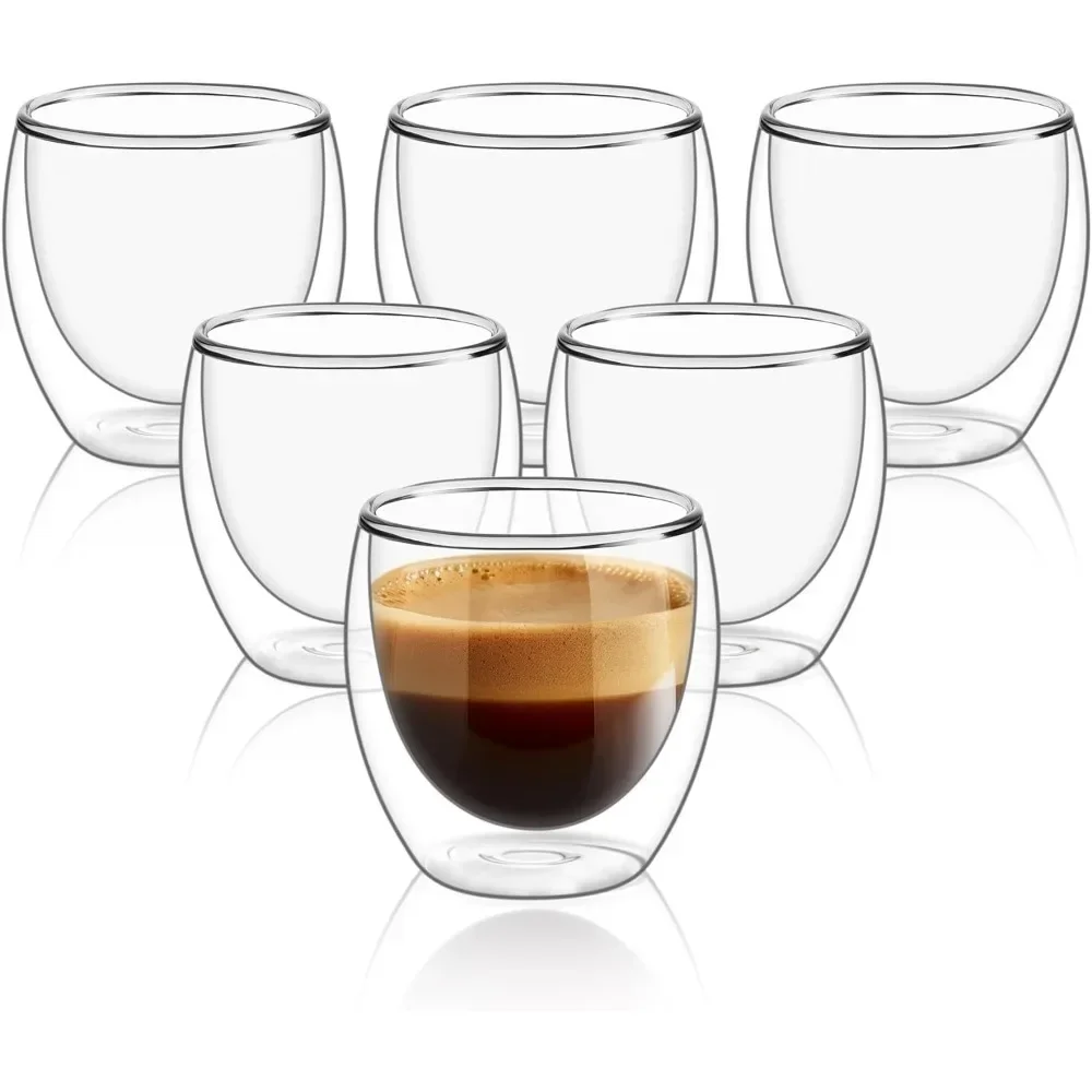 6 pcs Clear Double Wall Glass  - Coffee And Tea Bar 评论和价格