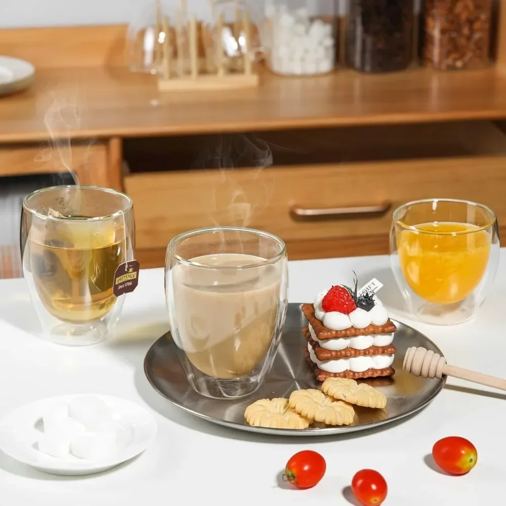6 pcs Clear Double Wall Glass  - Coffee And Tea Bar 评论和价格