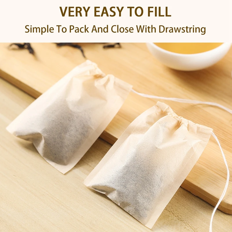 100Pcs Teabags with Drawstring - Coffee Bean And Tea Leaf 评论和价格