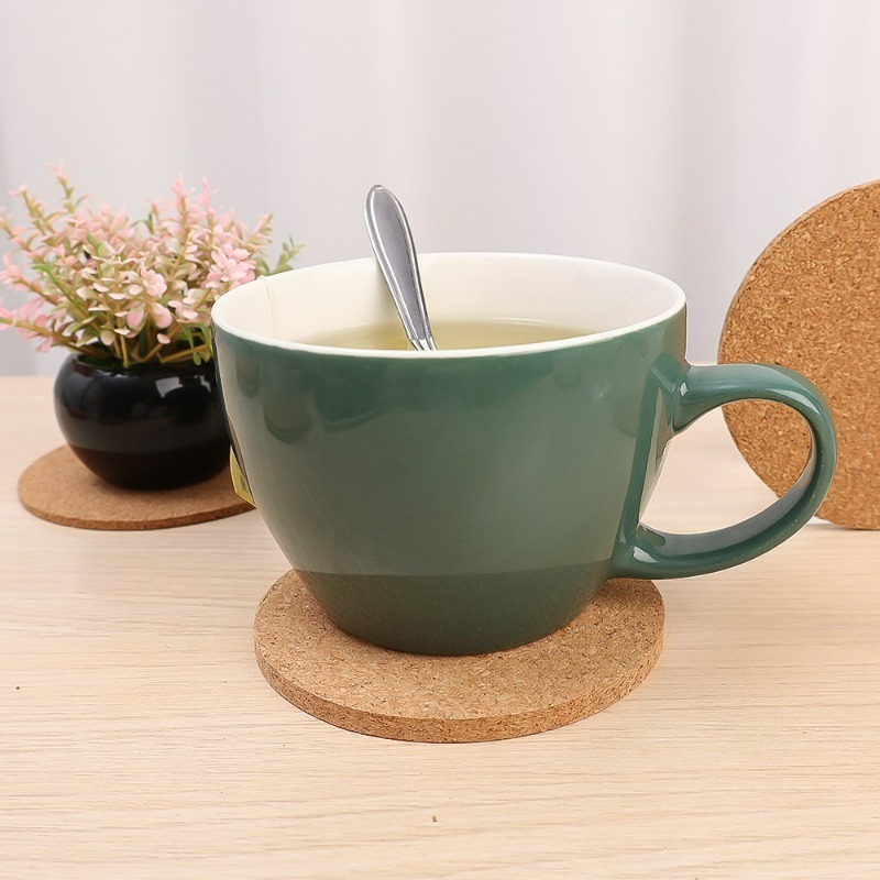 Natural Wooden Round Cork Coas - Coffee And Tea Bar 评论和价格