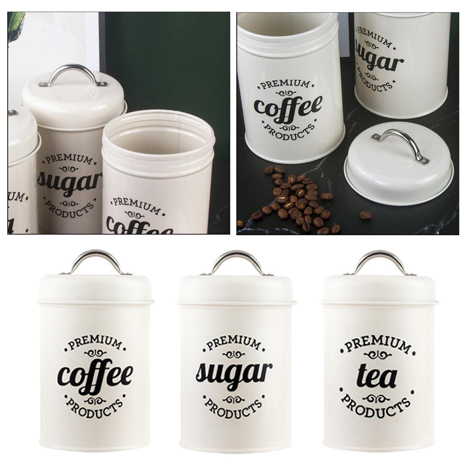 Metal Canisters for Kitchen St - Coffee Tea And Sugar Canister Set 评论和价格