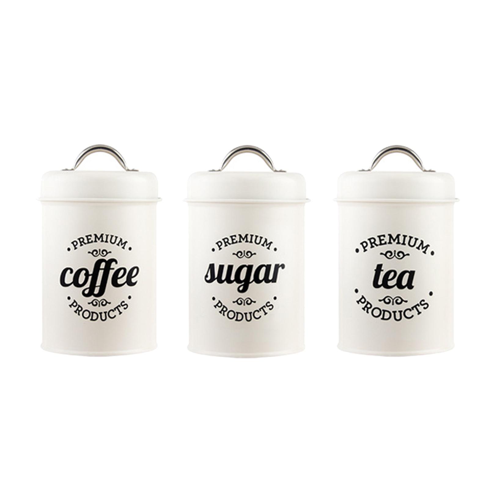 Metal Canisters for Kitchen St - Coffee Tea And Sugar Canister Set 评论和价格