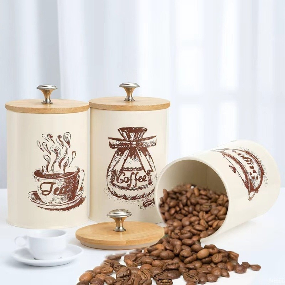 3pcs Metal Coffee Canister Set - Coffee Tea And Sugar Canister Set 评论和价格