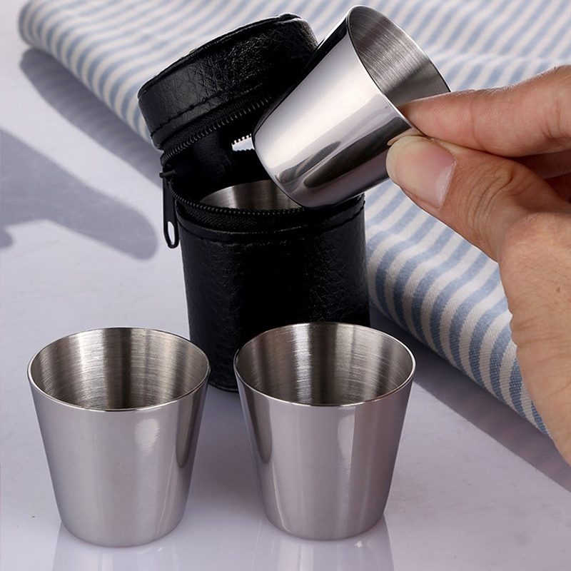 4/6Pcs Stainless Steel Cups Mi - Coffee Tea And Sugar Canister Set 评论和价格