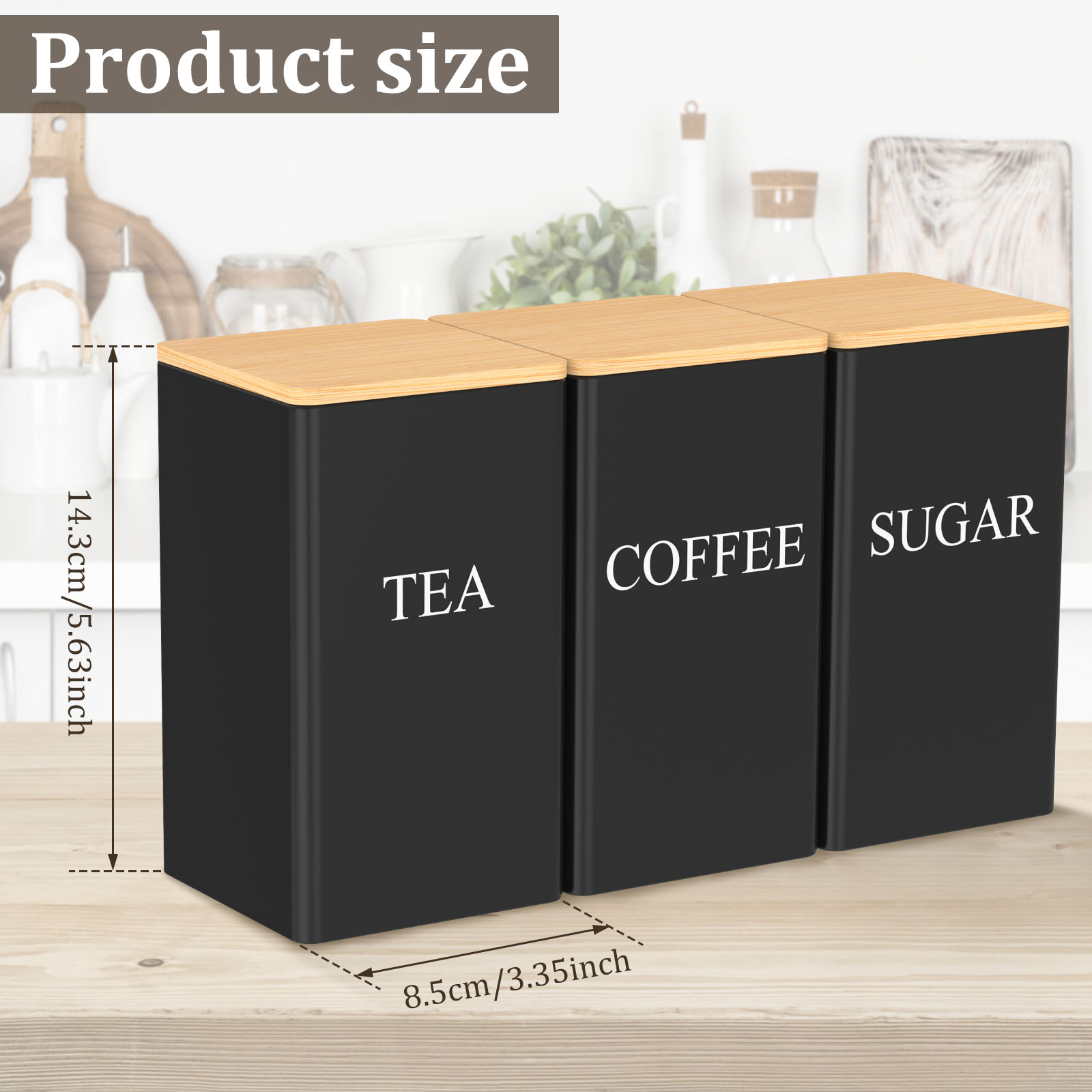 1000 ML Coffee Tea and Sugar C - Coffee Tea And Sugar Canister Set 评论和价格