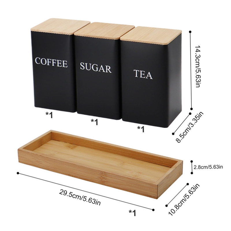 3PCS Set Tea Coffee Sugar Cani - Coffee Tea And Sugar Canister Set 评论和价格