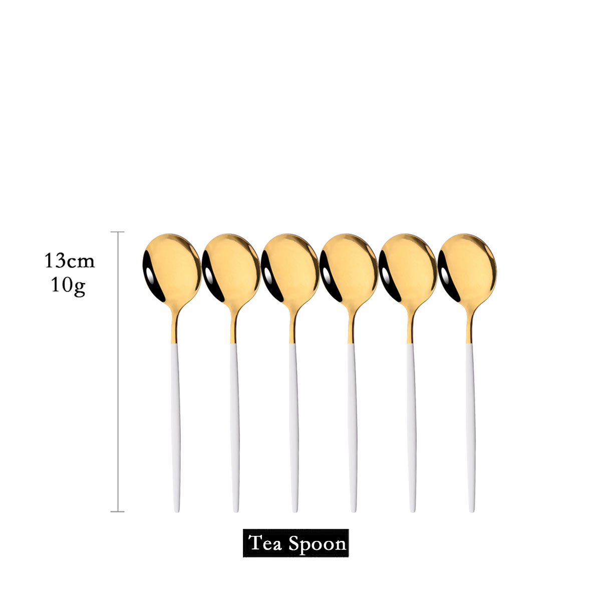 6Pcs Mirror White Gold Tea Spo - Coffee Tea And Sugar Canister Set 评论和价格