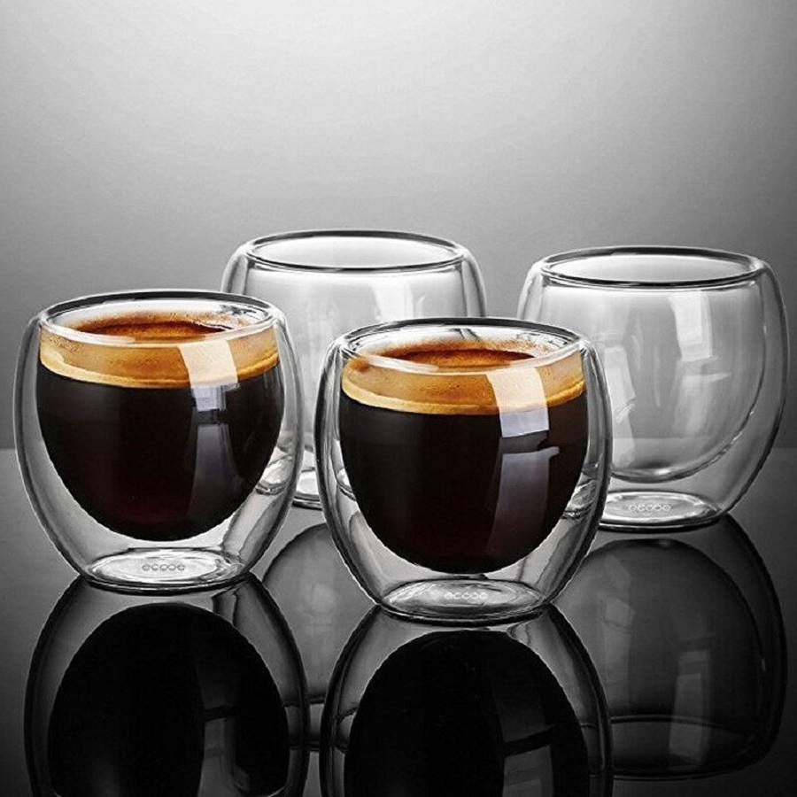 Double Walled Glass Coffee Mug - Coffee Tea Sugar Set 评论和价格