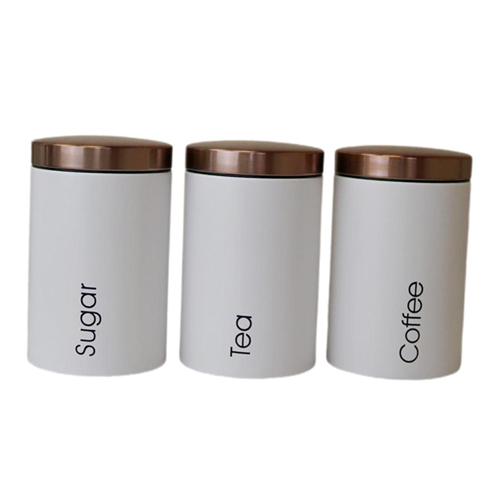 Metal Food Storage Canister Se - Coffee Tea And Sugar Canister Set 评论和价格