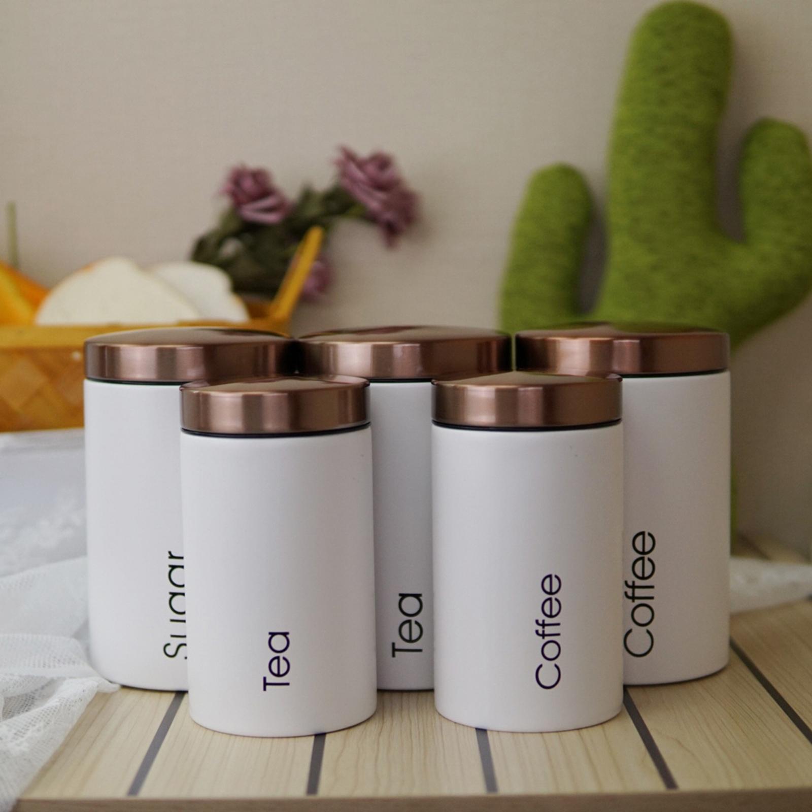 Metal Food Storage Canister Se - Coffee Tea And Sugar Canister Set 评论和价格