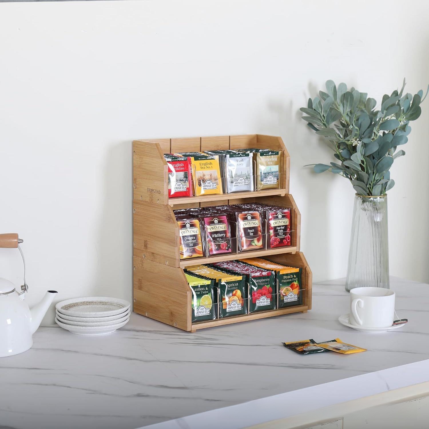 Bamboo Tea Bag Storage Box Thr - Coffee Tea Box 评论和价格