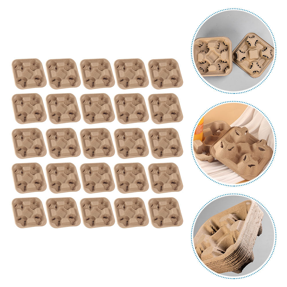 25Pcs Four-Cup Paper Pulp Hold - Coffee Tea Box 评论和价格