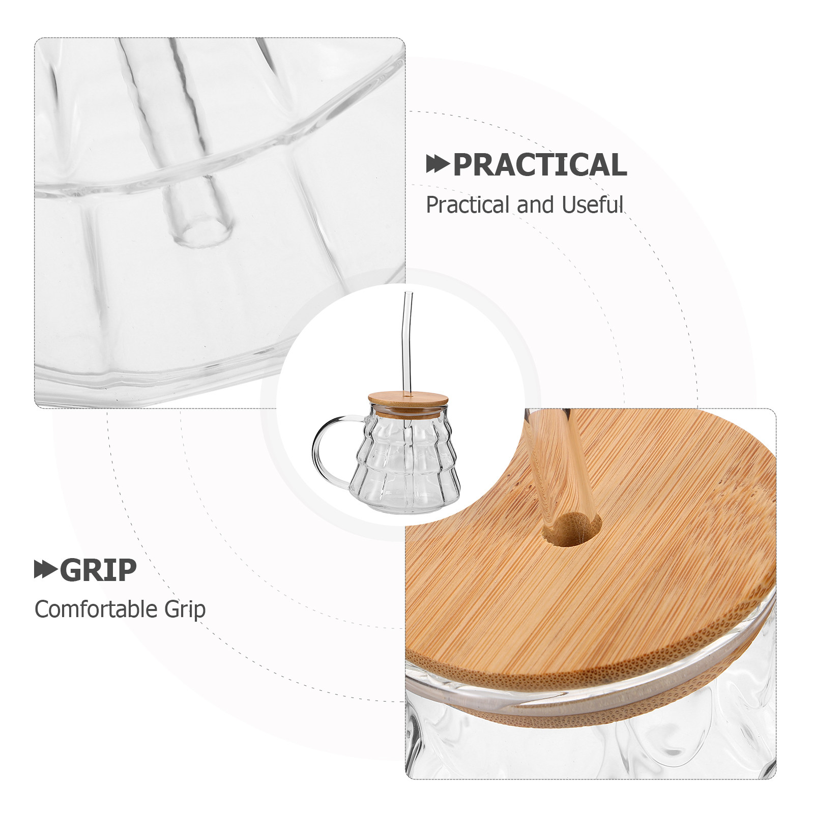 Transparent Glass Milk Cup wit - Coffee Tea Tumbler 评论和价格