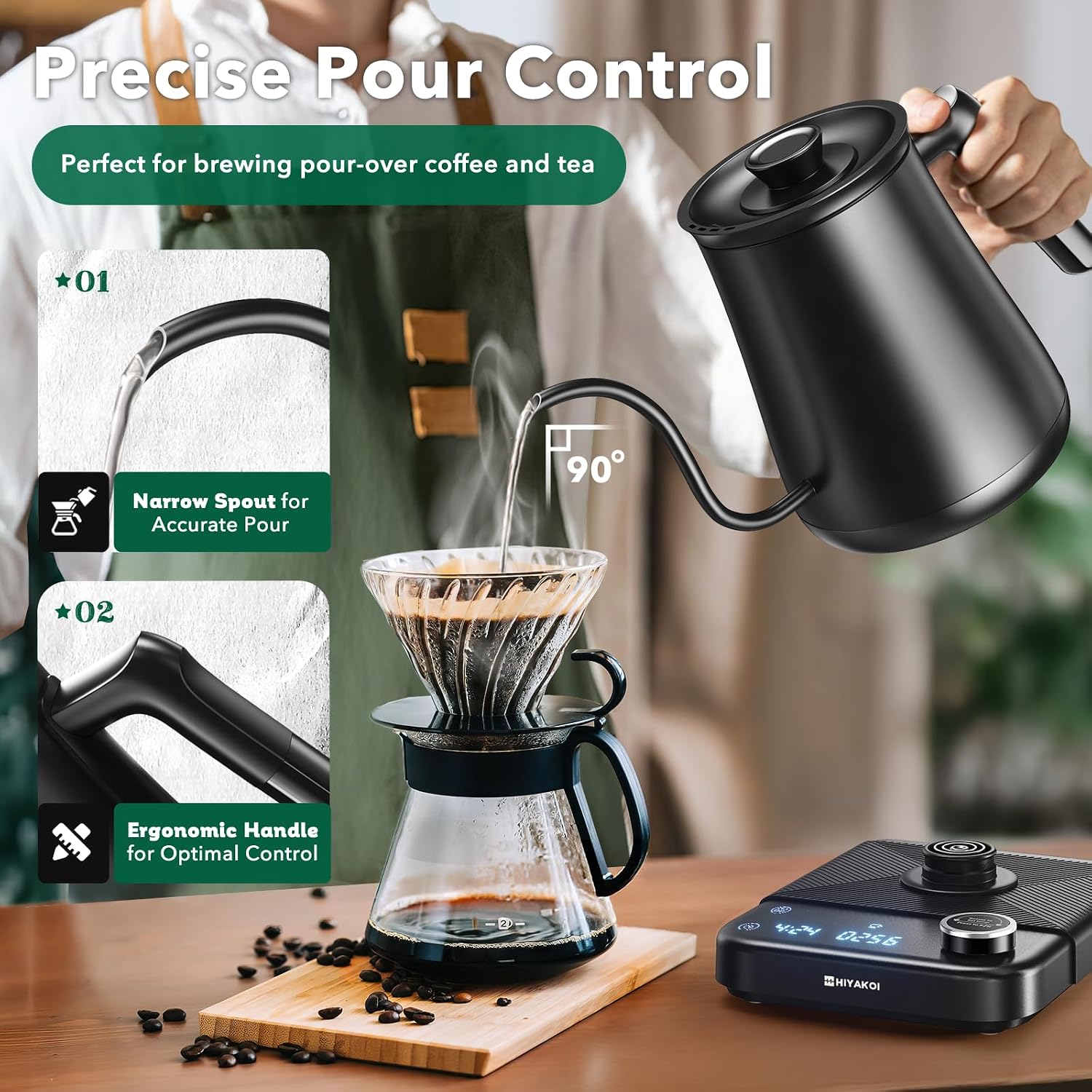 Gooseneck Electric Kettle with - Pour Over Kettle 评论和价格