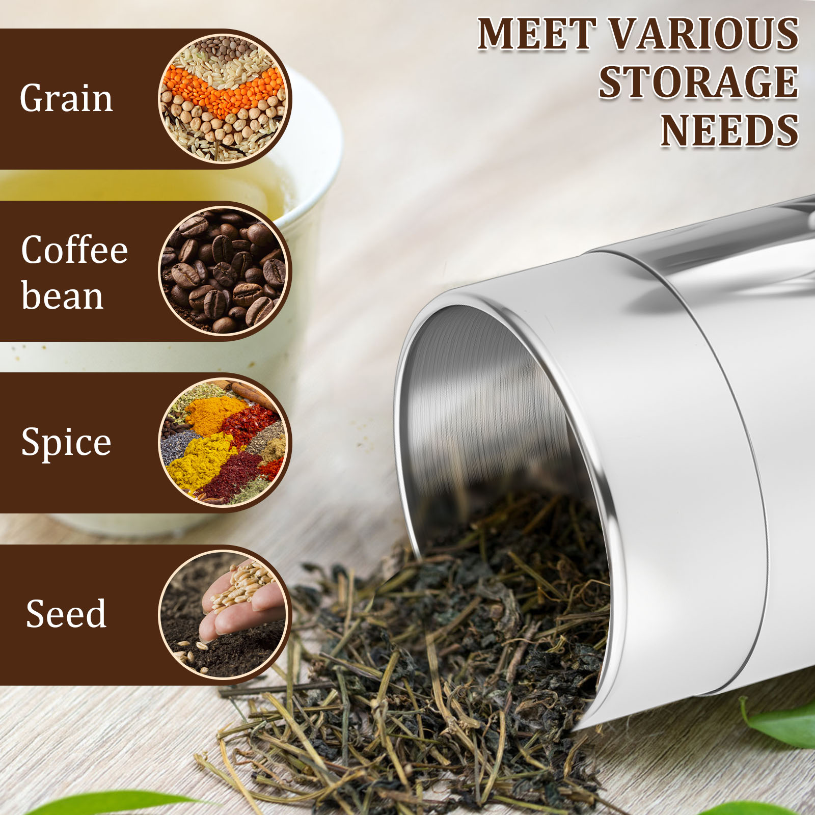 Stainless Steel Tea Leaf Tins  - Coffee Bean And Tea Leaf 评论和价格