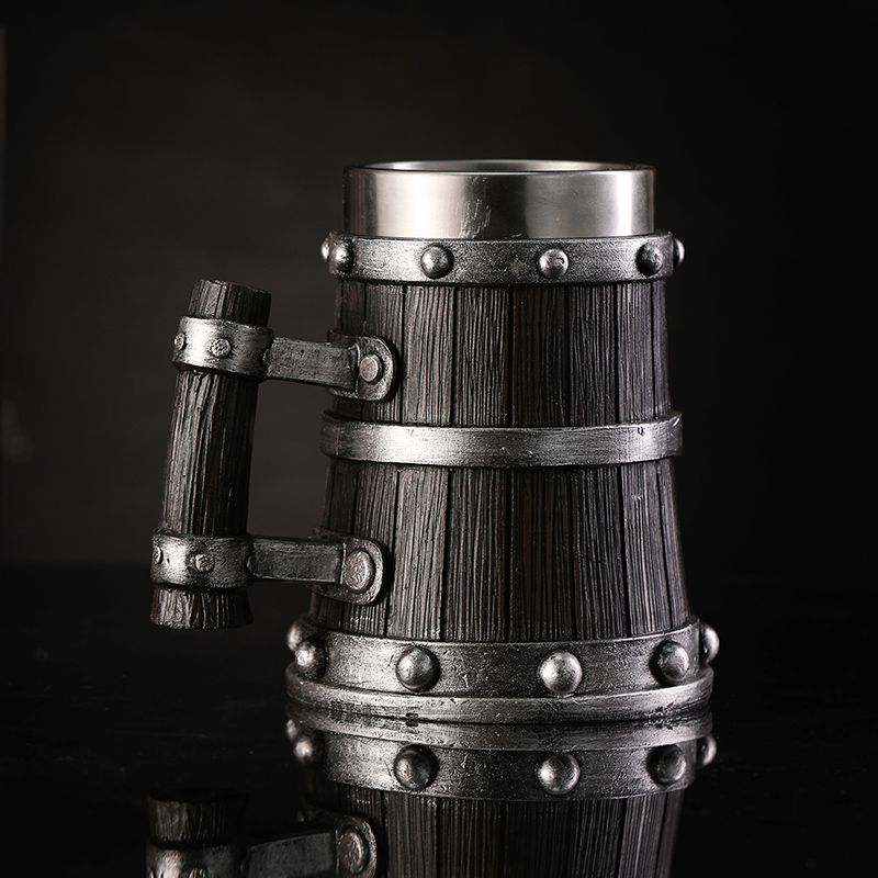 Wood Grain Beer Glass Resin St - Coffee And Tea Bar 评论和价格