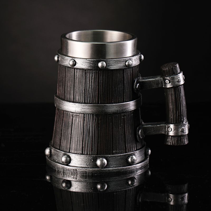 Wood Grain Beer Glass Resin St - Coffee And Tea Bar 评论和价格