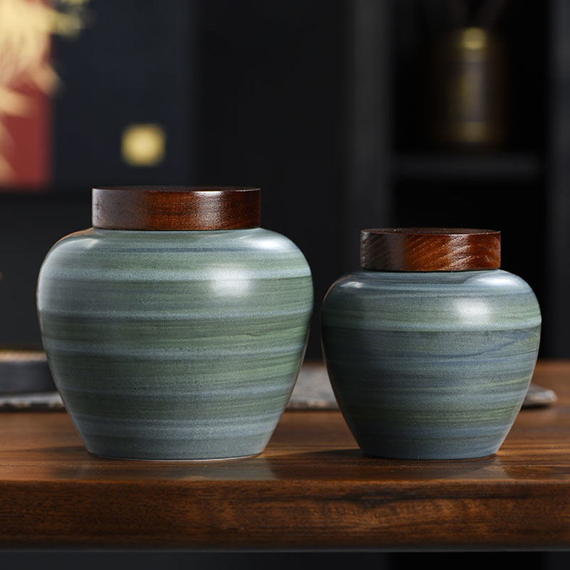 Retro Ceramic Tea Leaf Jar Cre - Coffee Bean And Tea Leaf 评论和价格