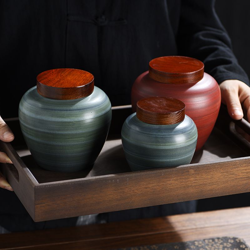 Retro Ceramic Tea Leaf Jar Cre - Coffee Bean And Tea Leaf 评论和价格