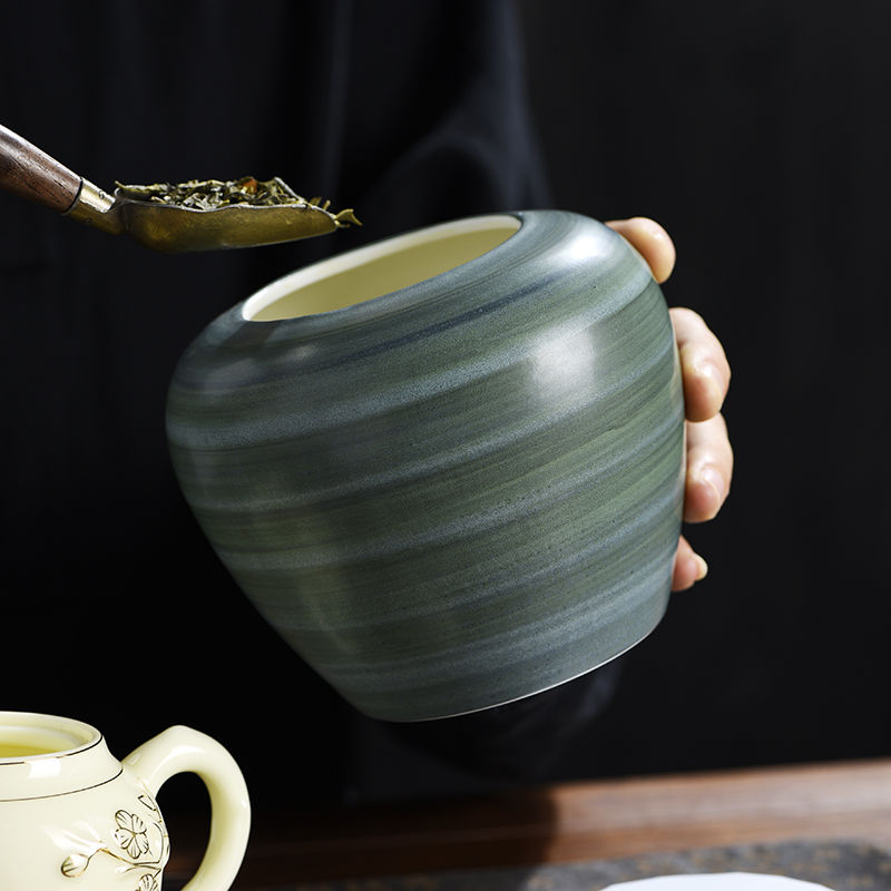 Retro Ceramic Tea Leaf Jar Cre - Coffee Bean And Tea Leaf 评论和价格
