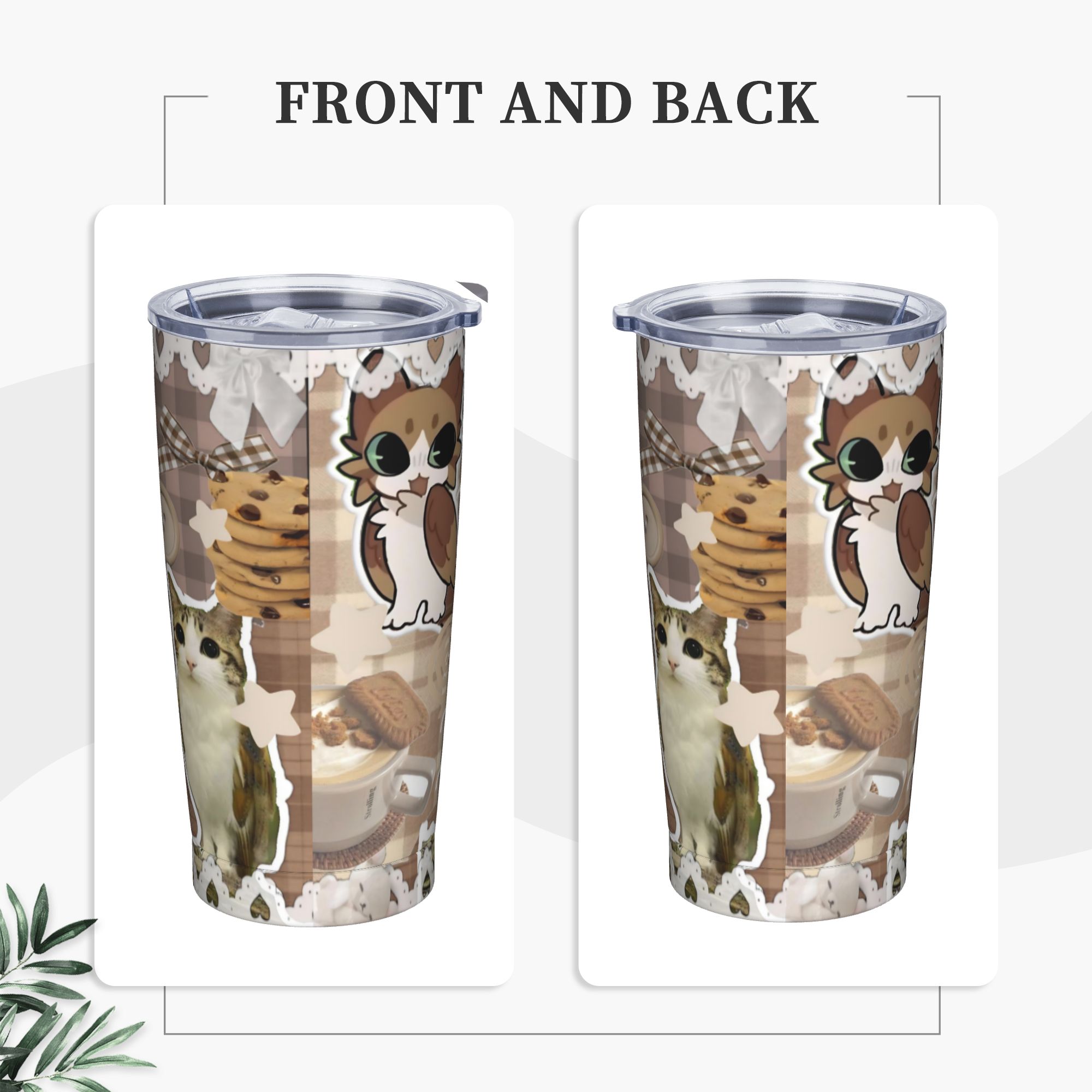 Cute Cat Owl Meowl Tumbler Vac - Coffee Tea Tumbler 评论和价格