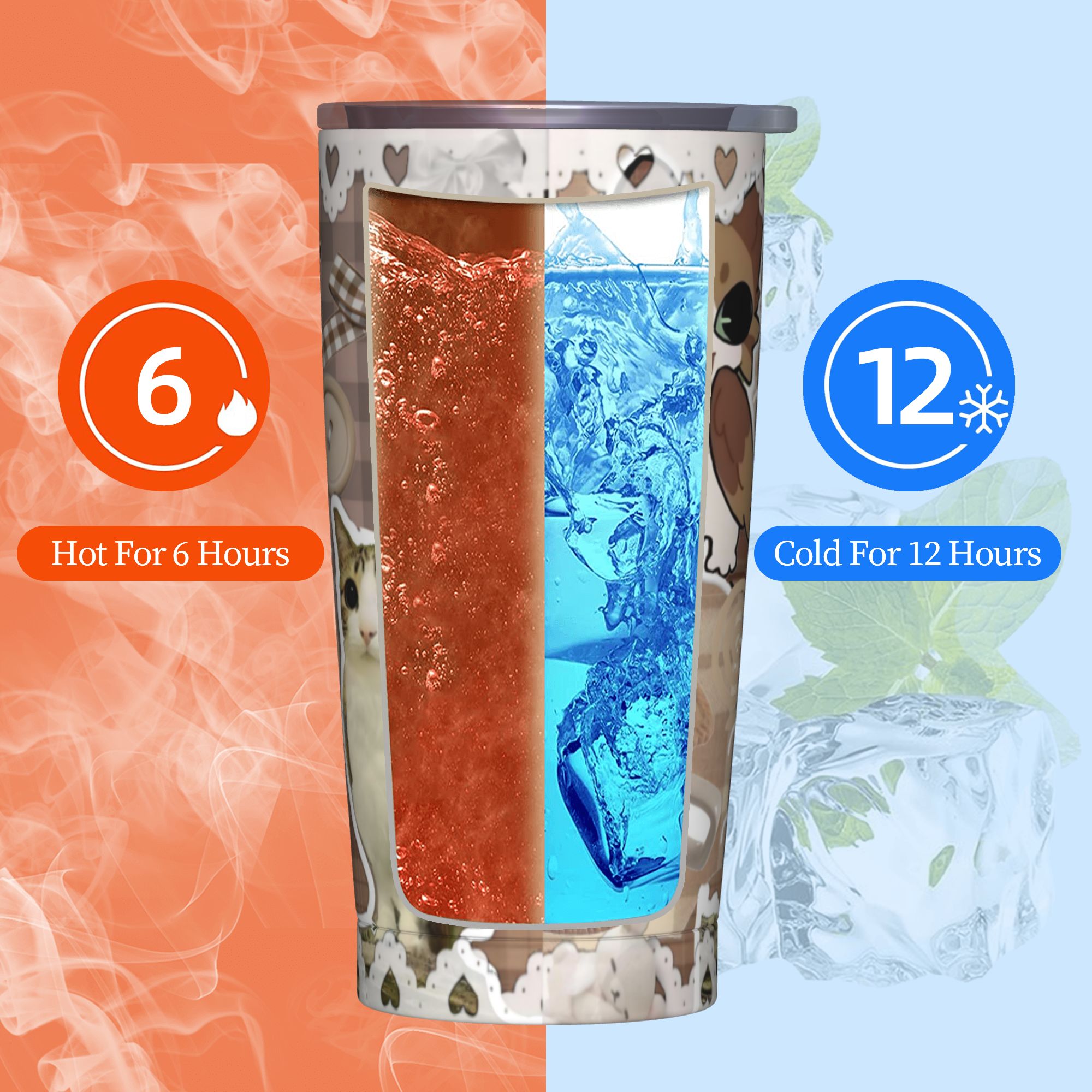 Cute Cat Owl Meowl Tumbler Vac - Coffee Tea Tumbler 评论和价格